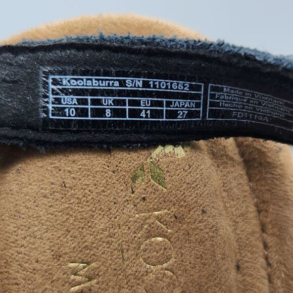 Koolaburra by UGG Women's Leira Black and Tan Heeled Sandals with Gold Accents - Picture 9 of 9